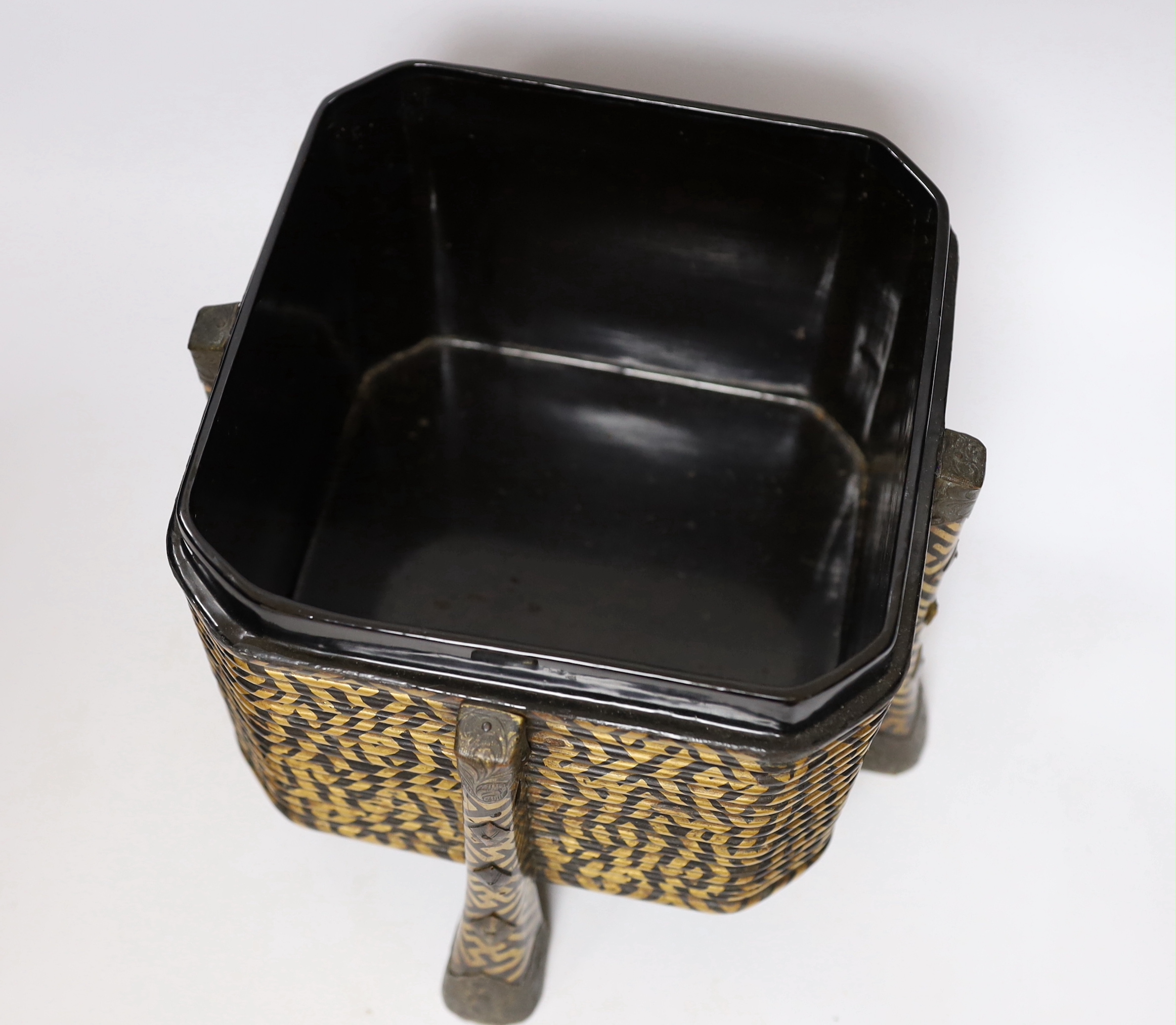 An 18th century Japanese Tokugawa clan lacquer box, 24cm high